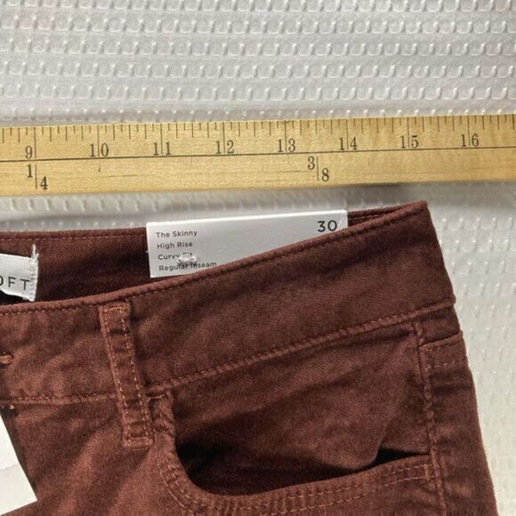 Loft Velvet Skinny Ankle Pants Womens 30 Stretch Curvy Fit Business Trousers NWT - Picture 10 of 16